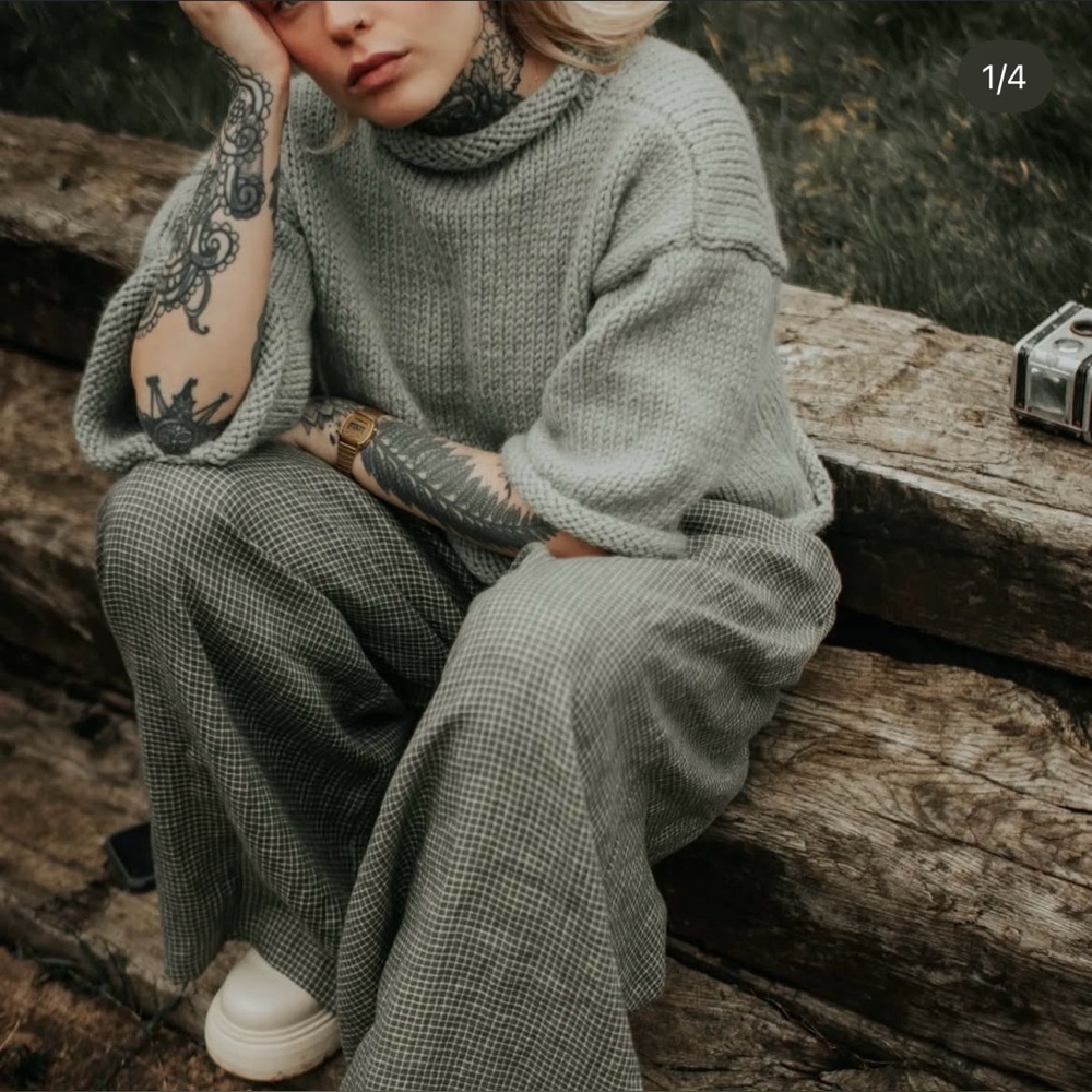 The Make Shed Metamorphosis Linen Trousers in Sage Green - Sustainable Brand - Picture 11 of 12
